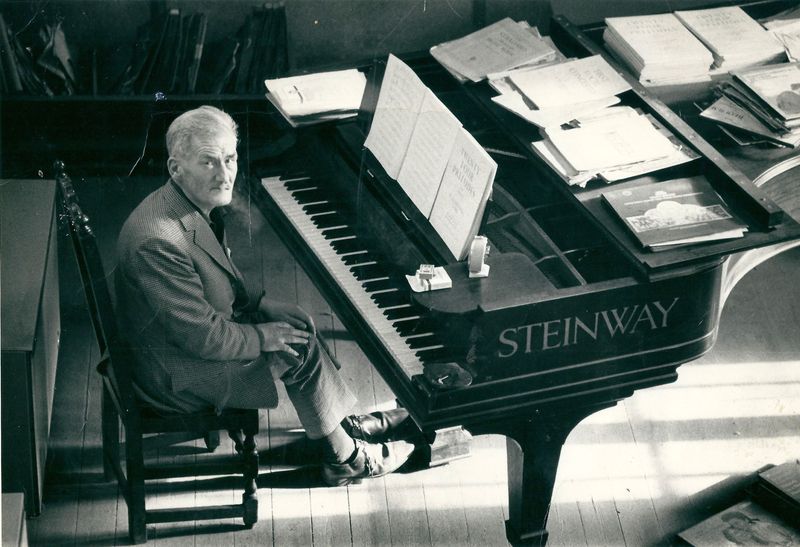 Coke - Roger Sacheverell Coke at the Steinway, with cigarette